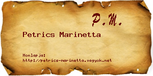 Petrics Marinetta névjegykártya